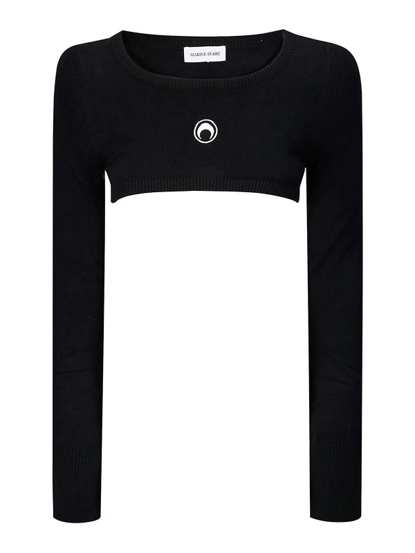 Marine Serre Pull Col Rond - Noir