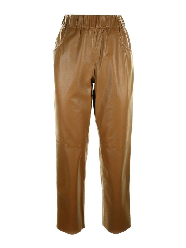 Via Masini 80 Pantalons En Cuir - Marron