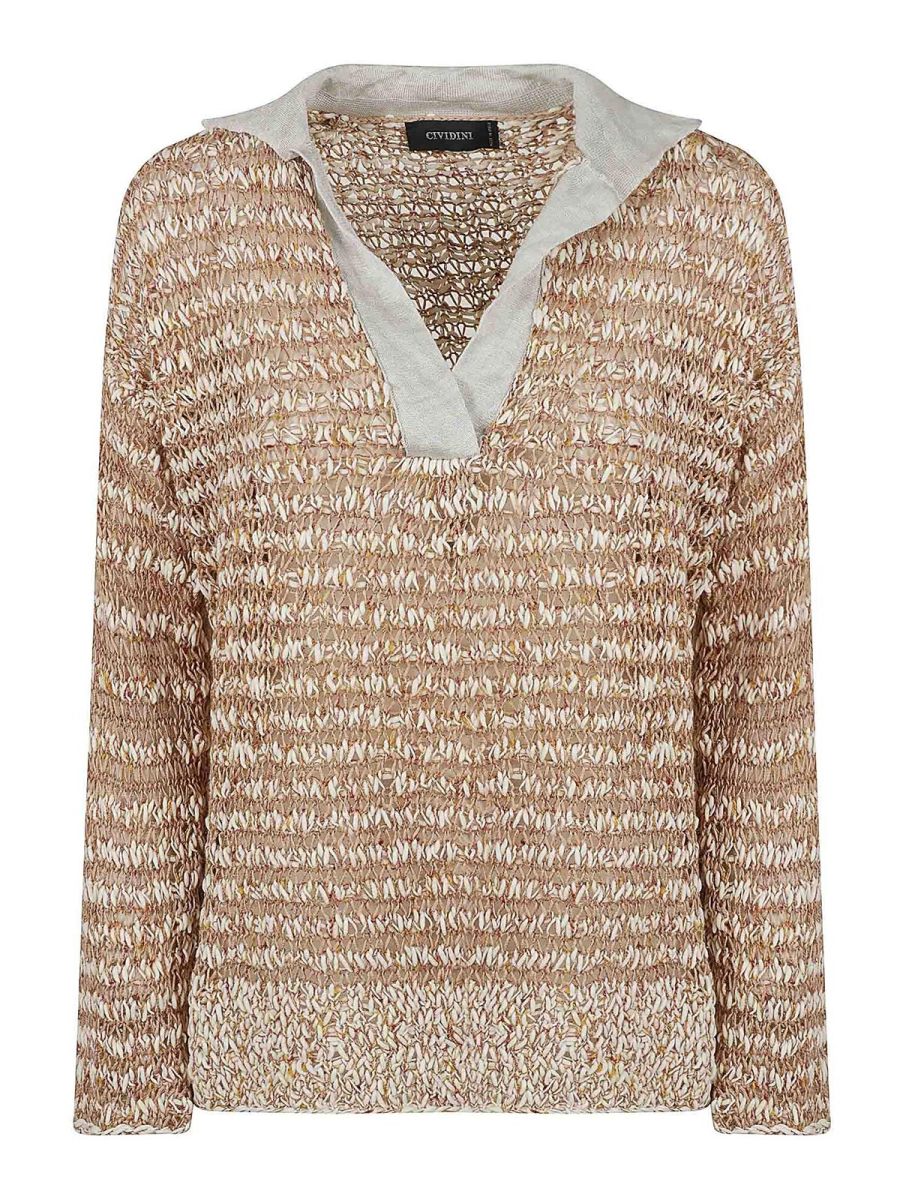 Cividini Pull Col Bateau - Beige