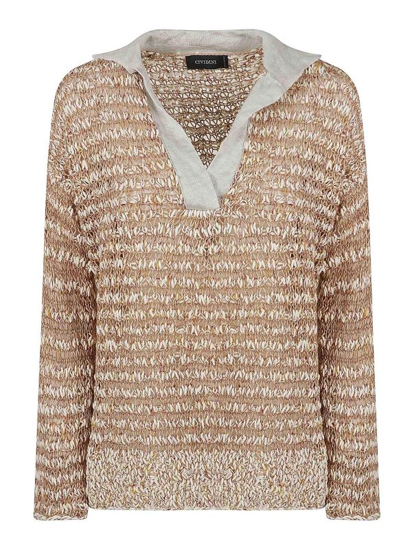 Cividini Pull Col Bateau - Beige