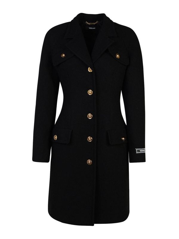 Versace Manteau Court - Noir