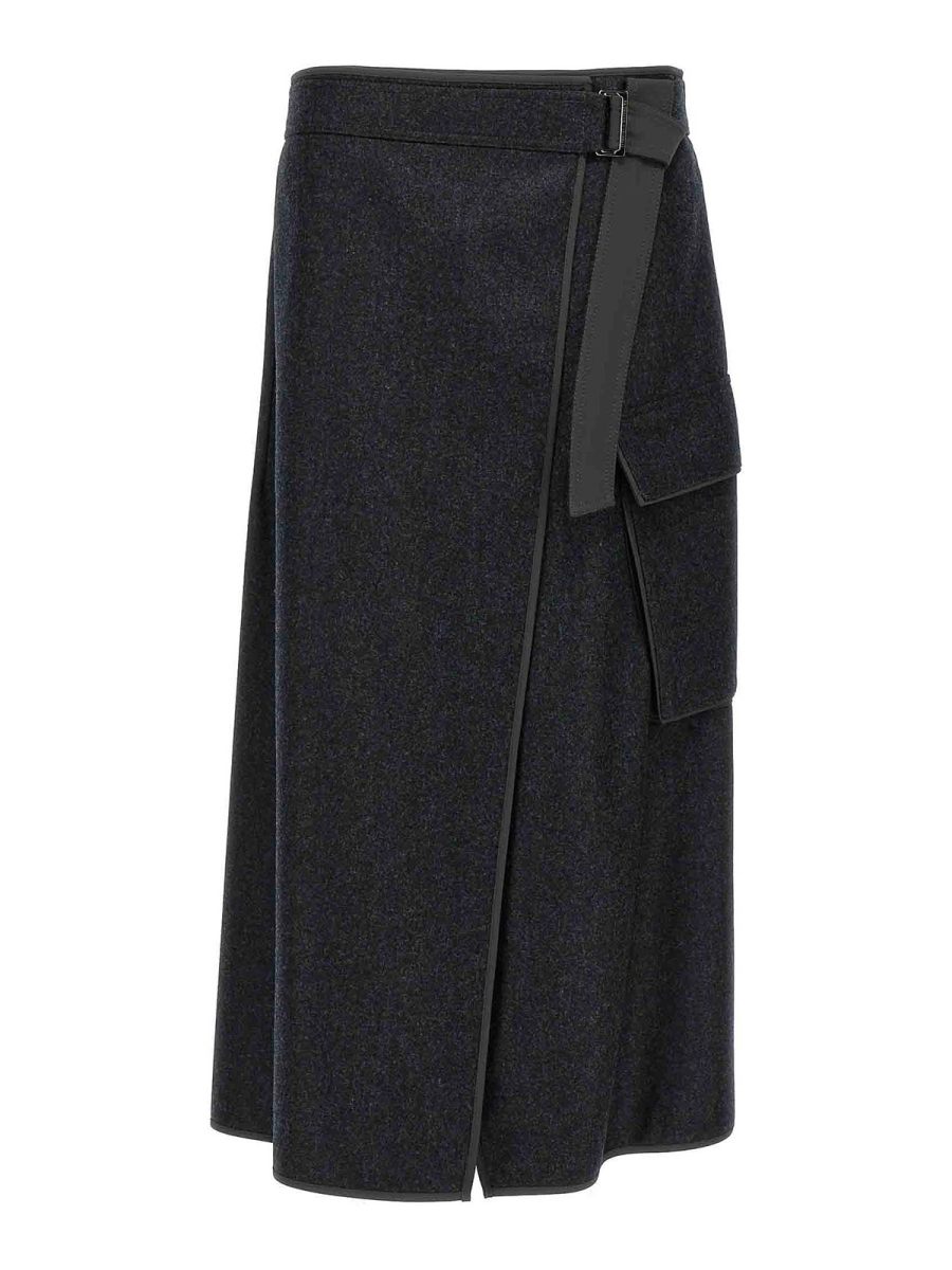 Brunello Cucinelli Jupe Midi - Gris