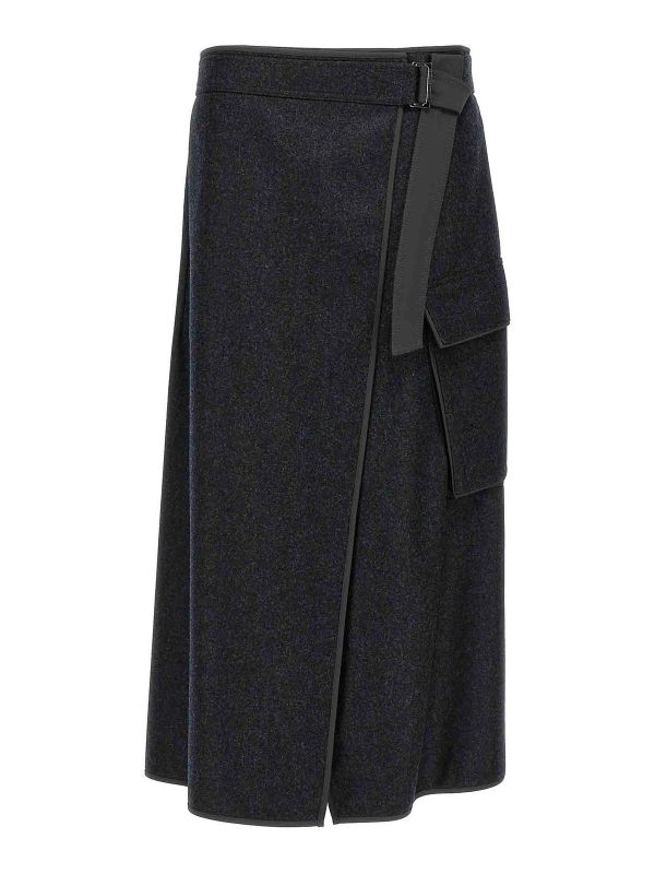 Brunello Cucinelli Jupe Midi - Gris