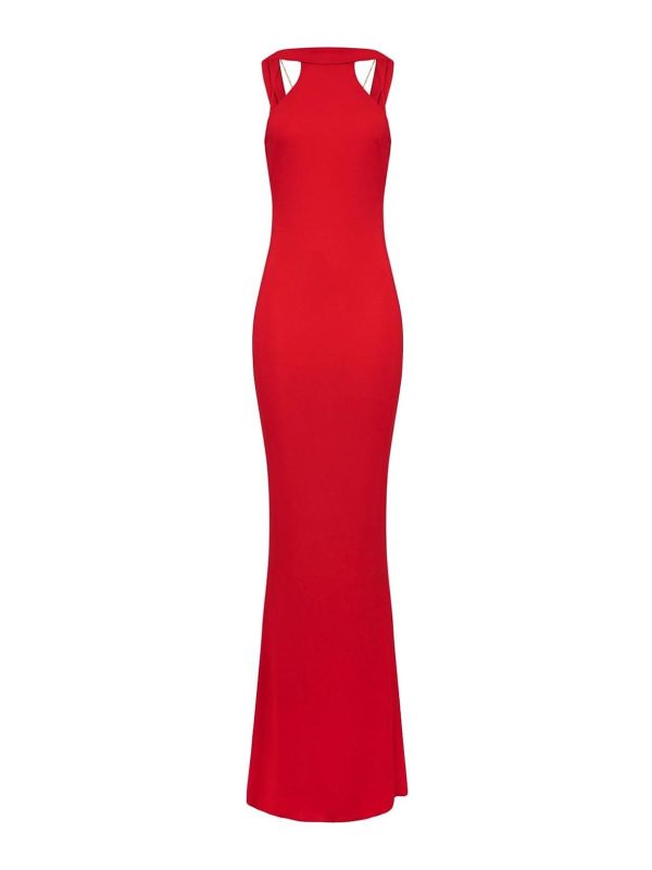Elisabetta Franchi Robe Au Genou - Rouge