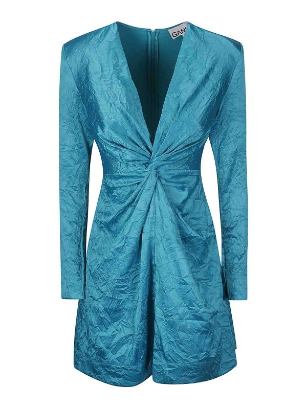 Ganni Robe Courte - Bleu