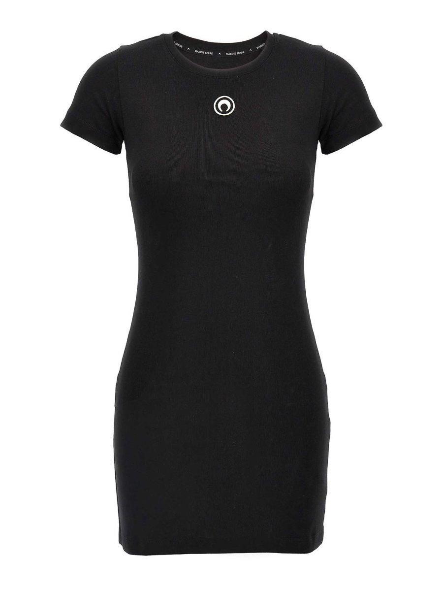 Marine Serre Robe Au Genou - Noir