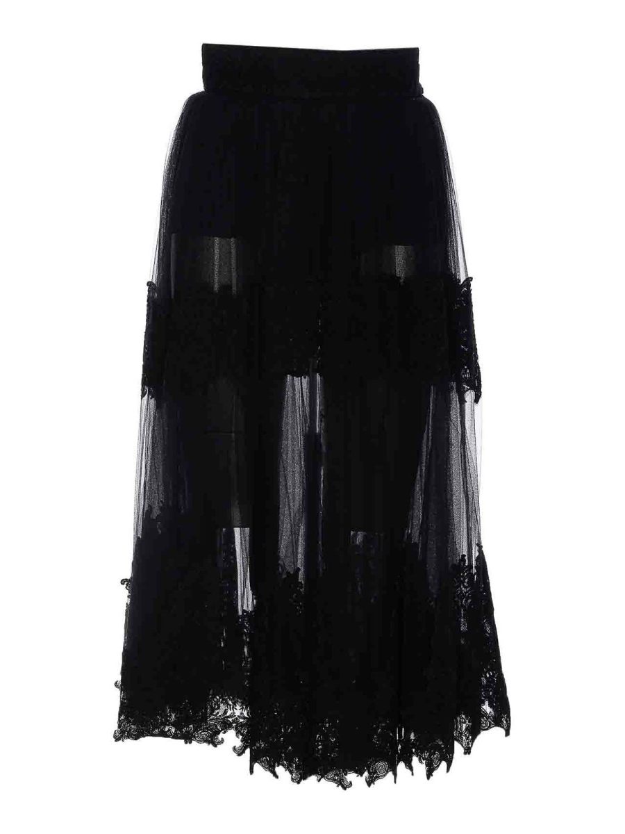 Elisabetta Franchi Jupe Midi - Noir