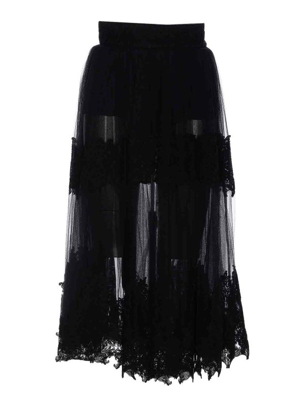 Elisabetta Franchi Jupe Midi - Noir