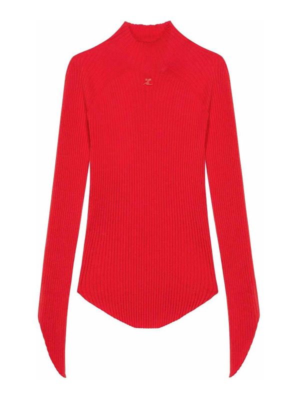 Courreges Pull Col Bateau - Rouge