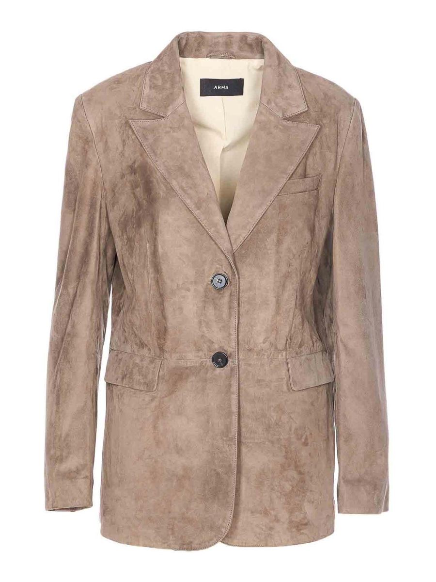 Arma Blouson En Cuir - Beige