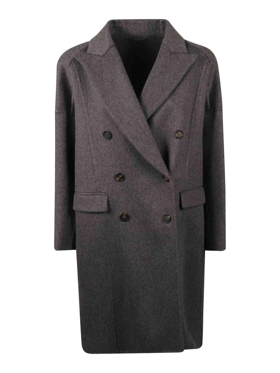 Brunello Cucinelli Manteau Au Genou - Noir
