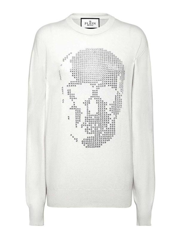 Philipp Plein Pull Col Rond - Blanc