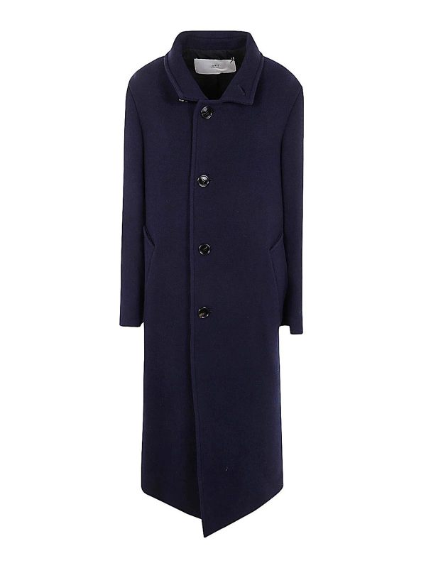 Ami Paris Manteau Long - Bleu
