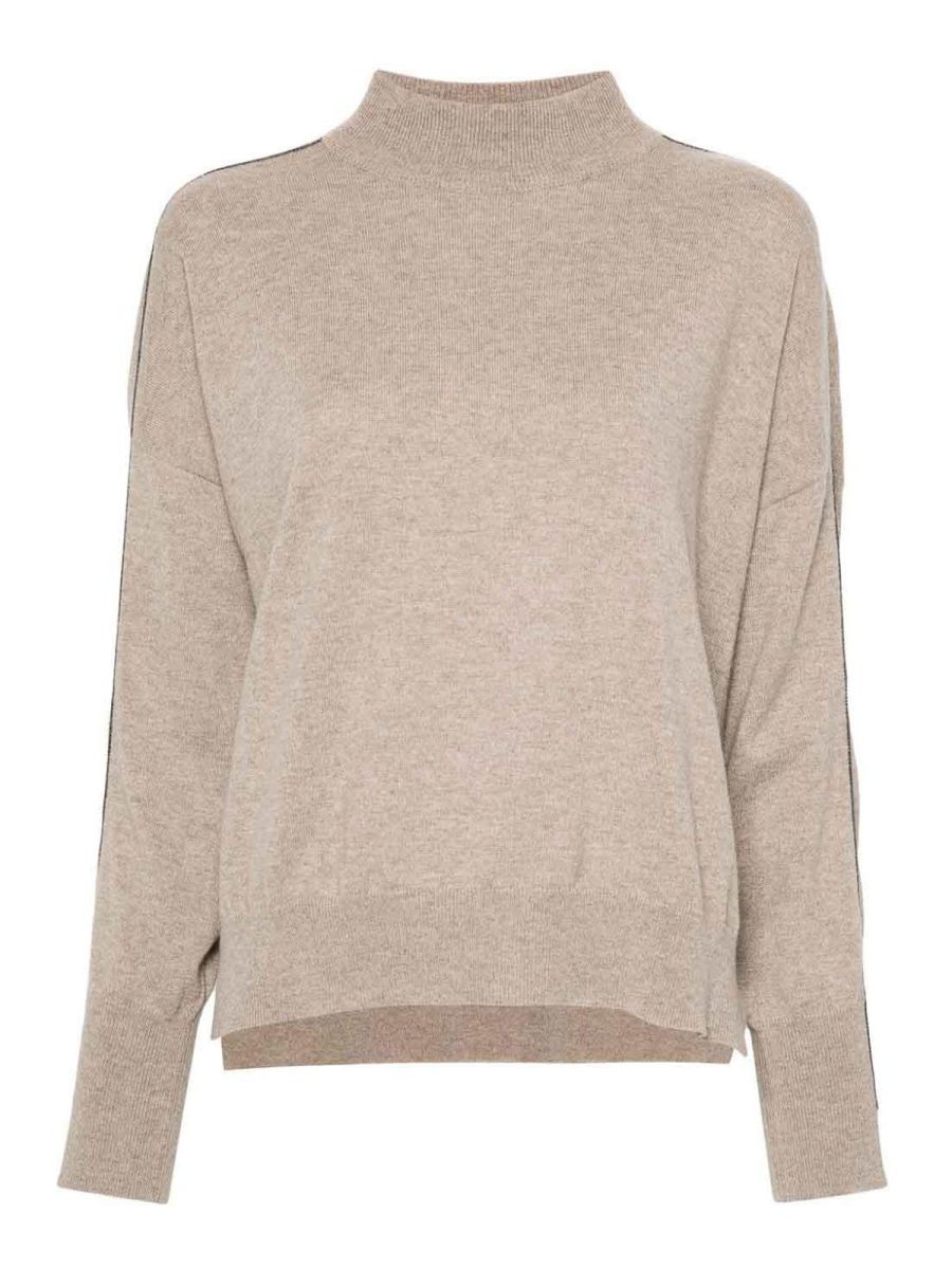 Brunello Cucinelli Pull Col Roulé - Gris