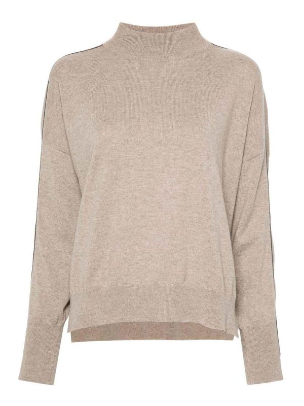 Brunello Cucinelli Pull Col Roulé - Gris
