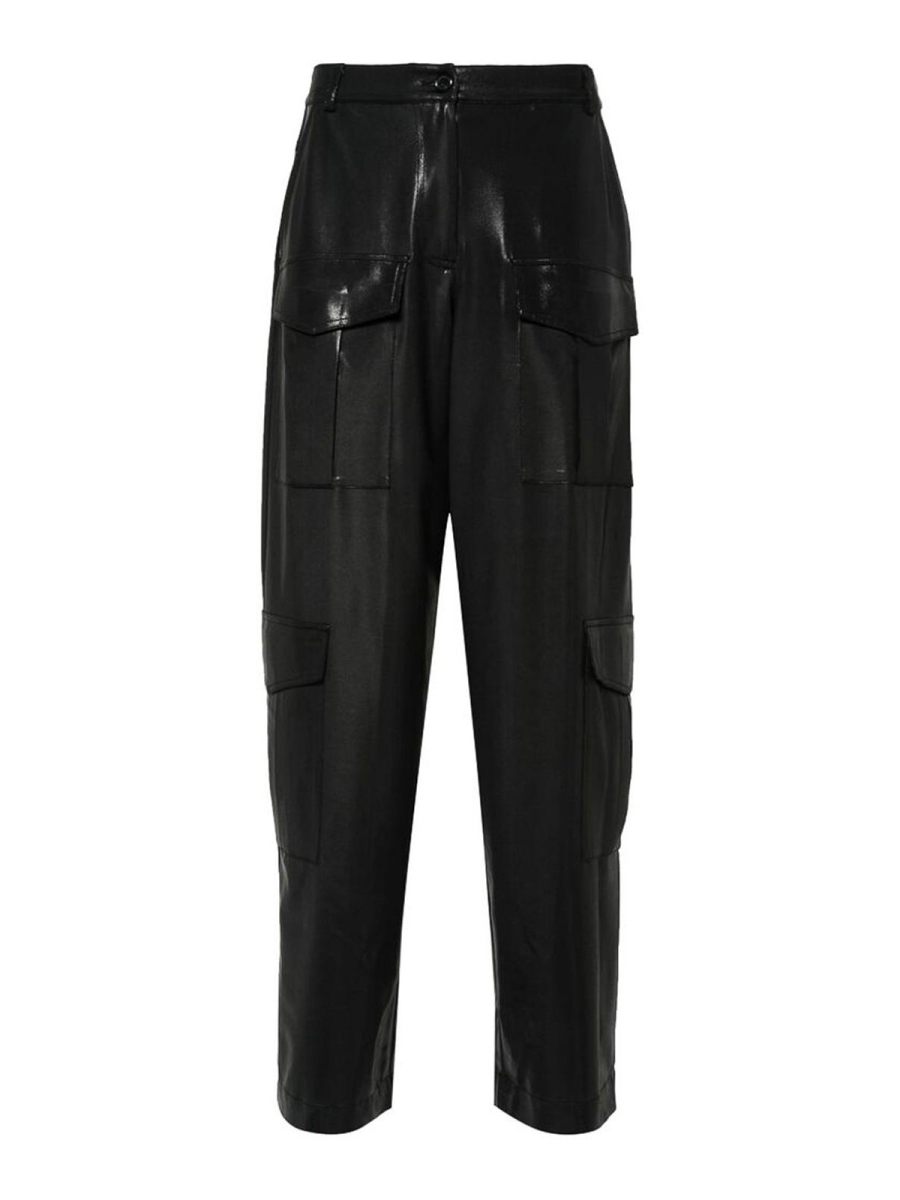 Pinko Pantalons En Cuir - Noir