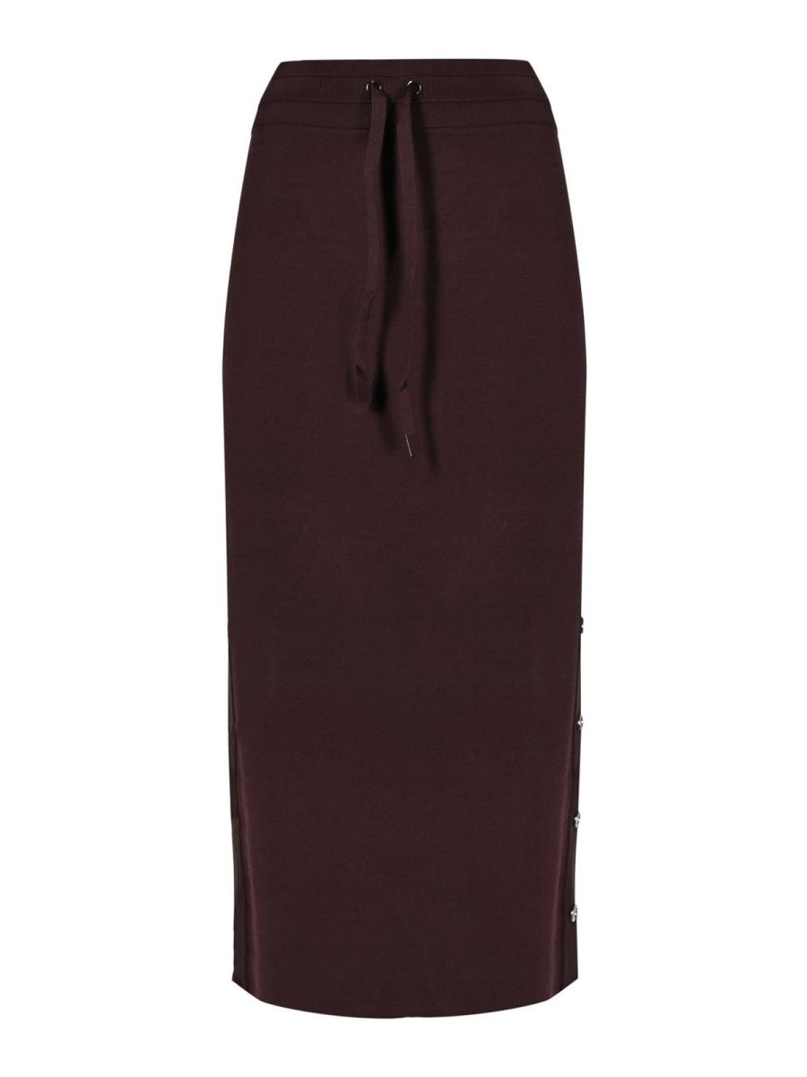 Pinko Jupe Midi - Rouge Brun