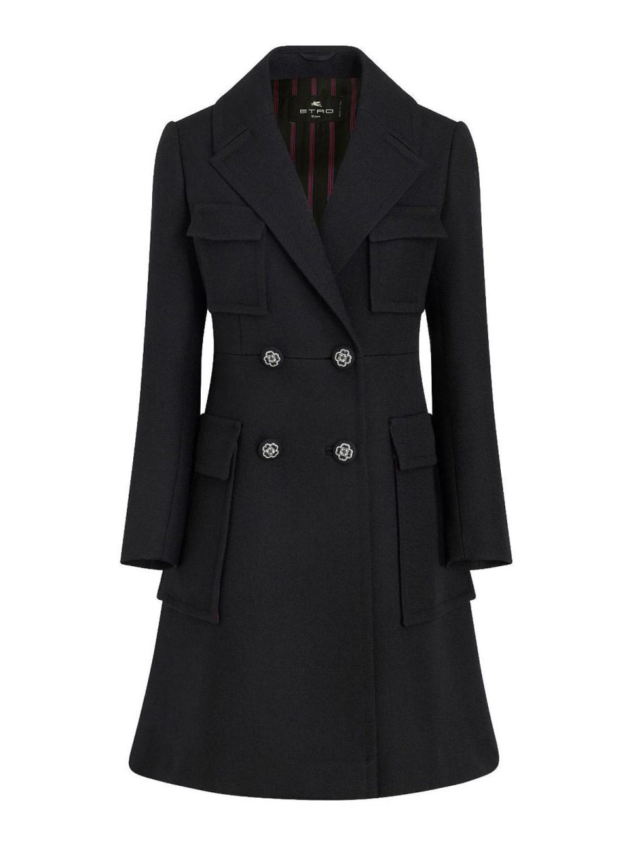 Etro Manteau Court - Noir
