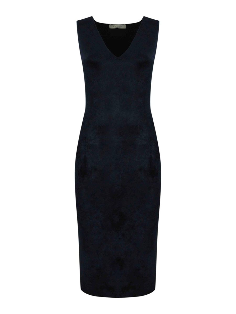 D. Exterior Robe Au Genou - Bleu