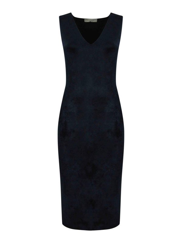 D. Exterior Robe Au Genou - Bleu