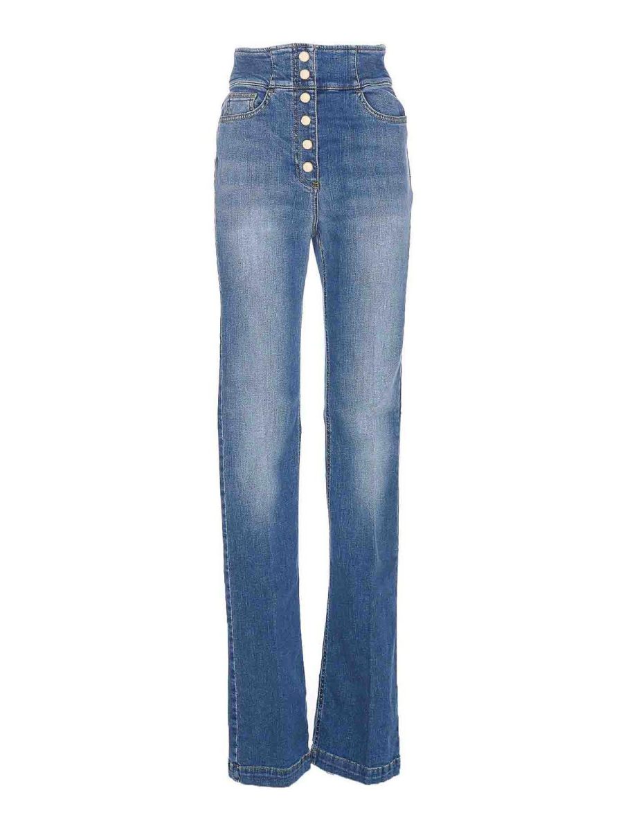 Elisabetta Franchi Jean Droit - Bleu