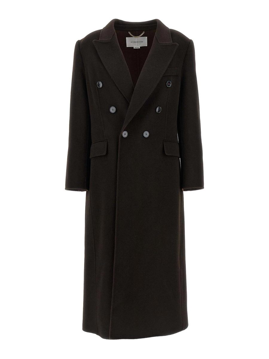 Victoria Beckham Manteau Court - Marron