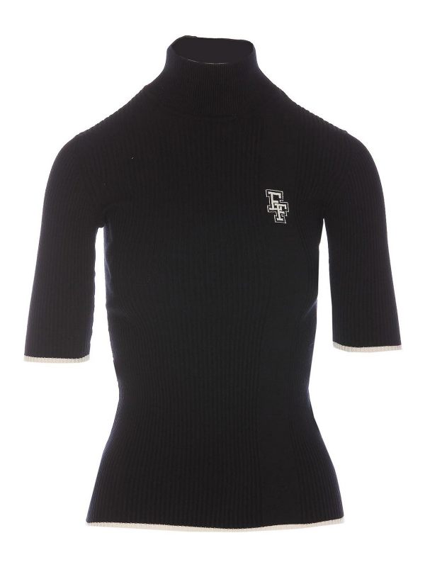 Elisabetta Franchi Pull Col Roulé - Noir
