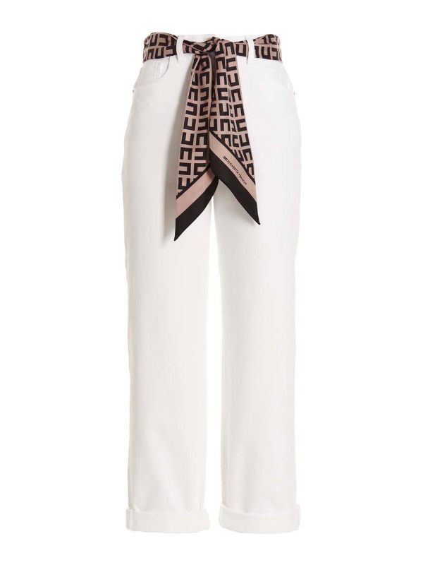 Elisabetta Franchi Jean Droit - Blanc