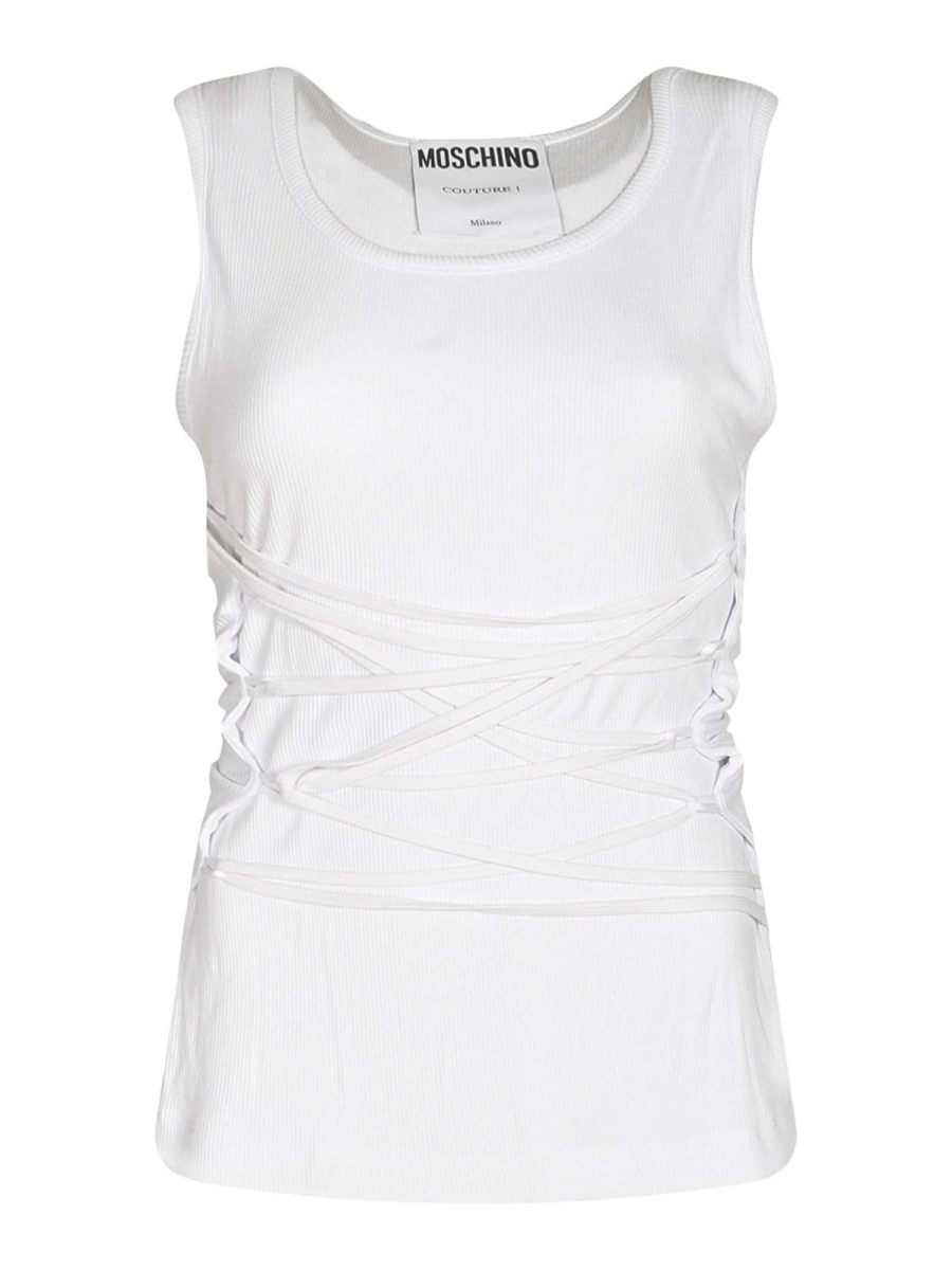 Moschino Pull Col Rond - Blanc