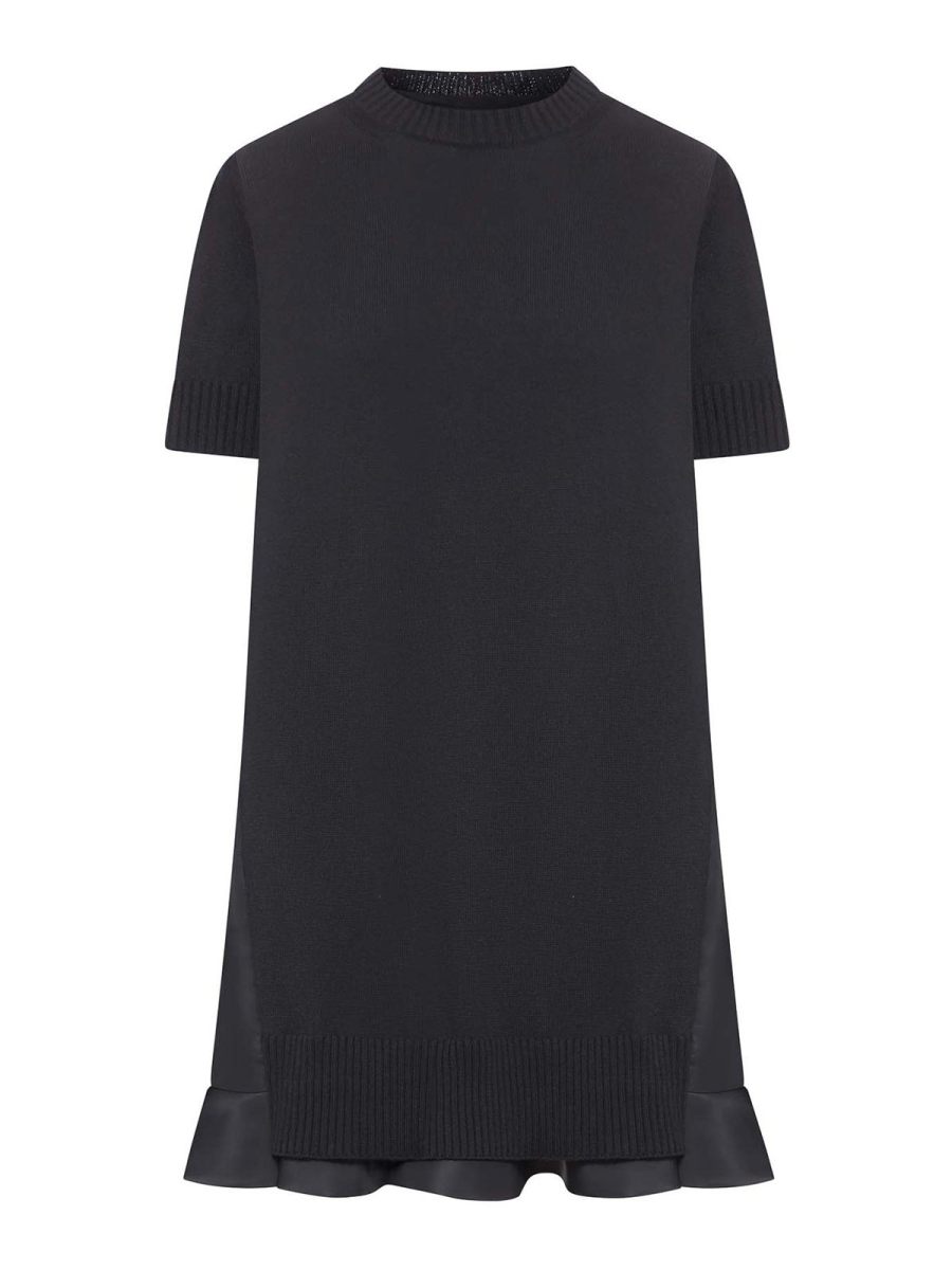 Sacai Robe Au Genou - Noir