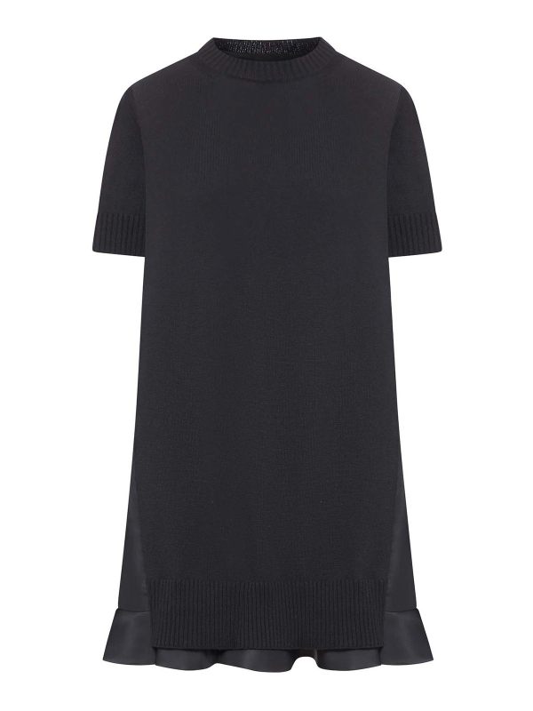 Sacai Robe Au Genou - Noir