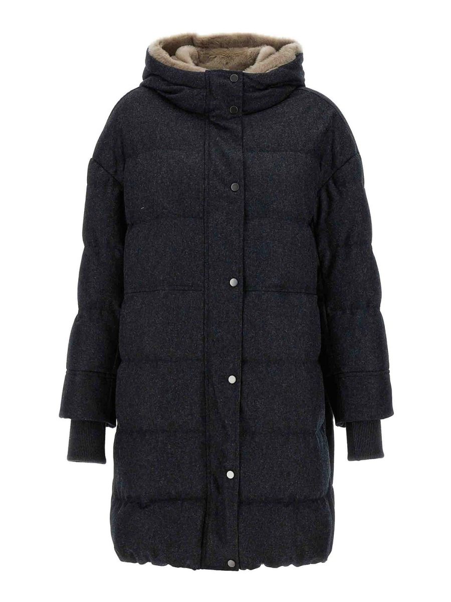 Brunello Cucinelli Blouson Rembourré - Gris