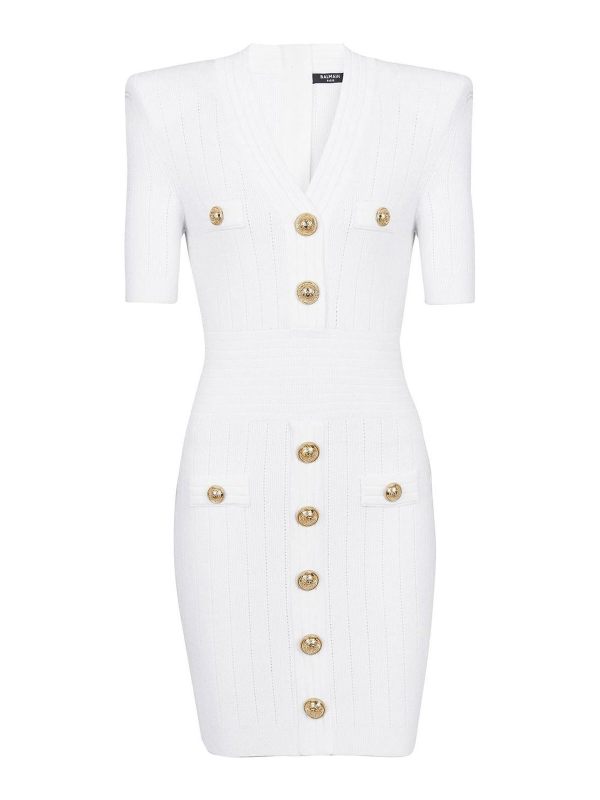 Balmain Robe Courte - Blanc