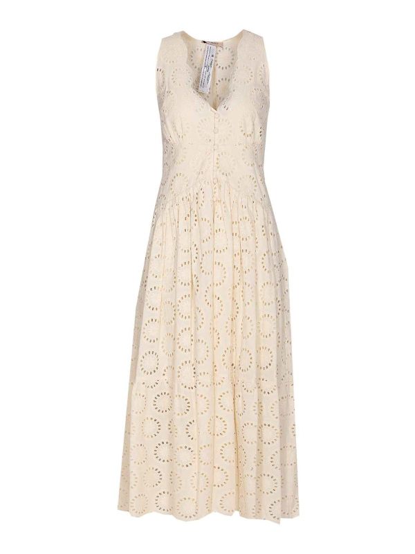 Twinset Robe Au Genou - Blanc