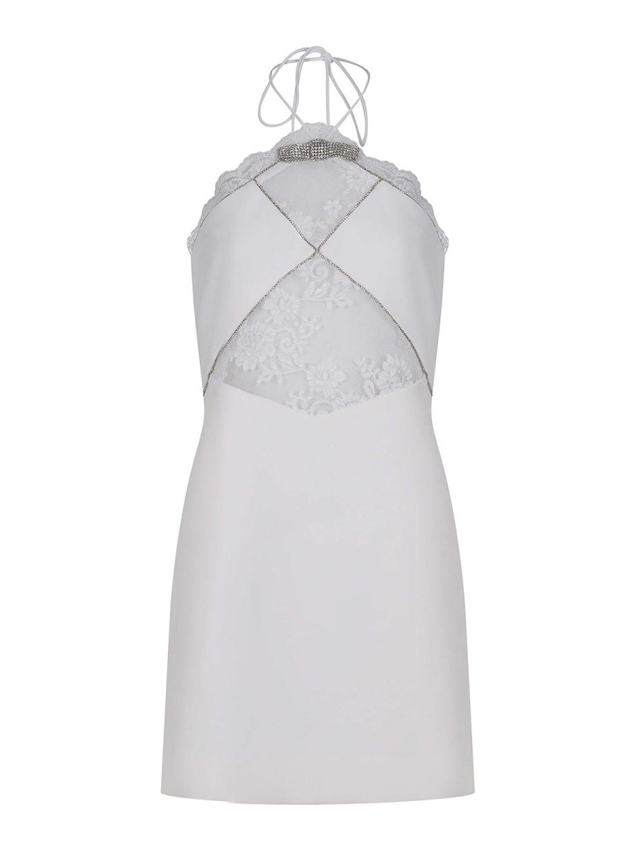 Self Portrait Robe Au Genou - Blanc