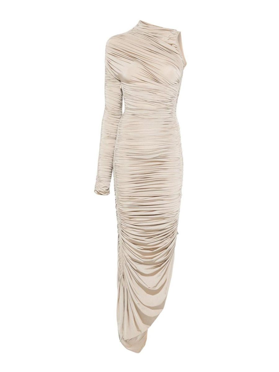 Mugler Robe Au Genou - Beige