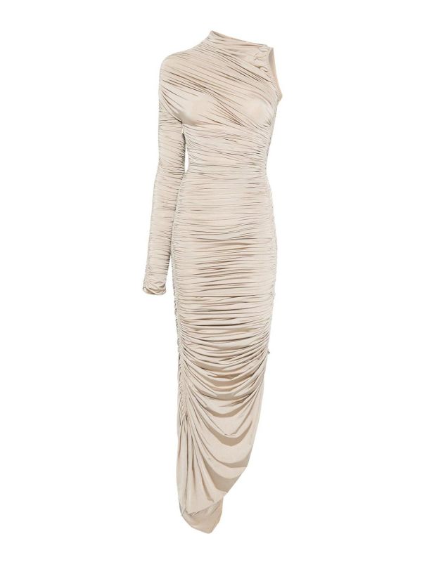 Mugler Robe Au Genou - Beige