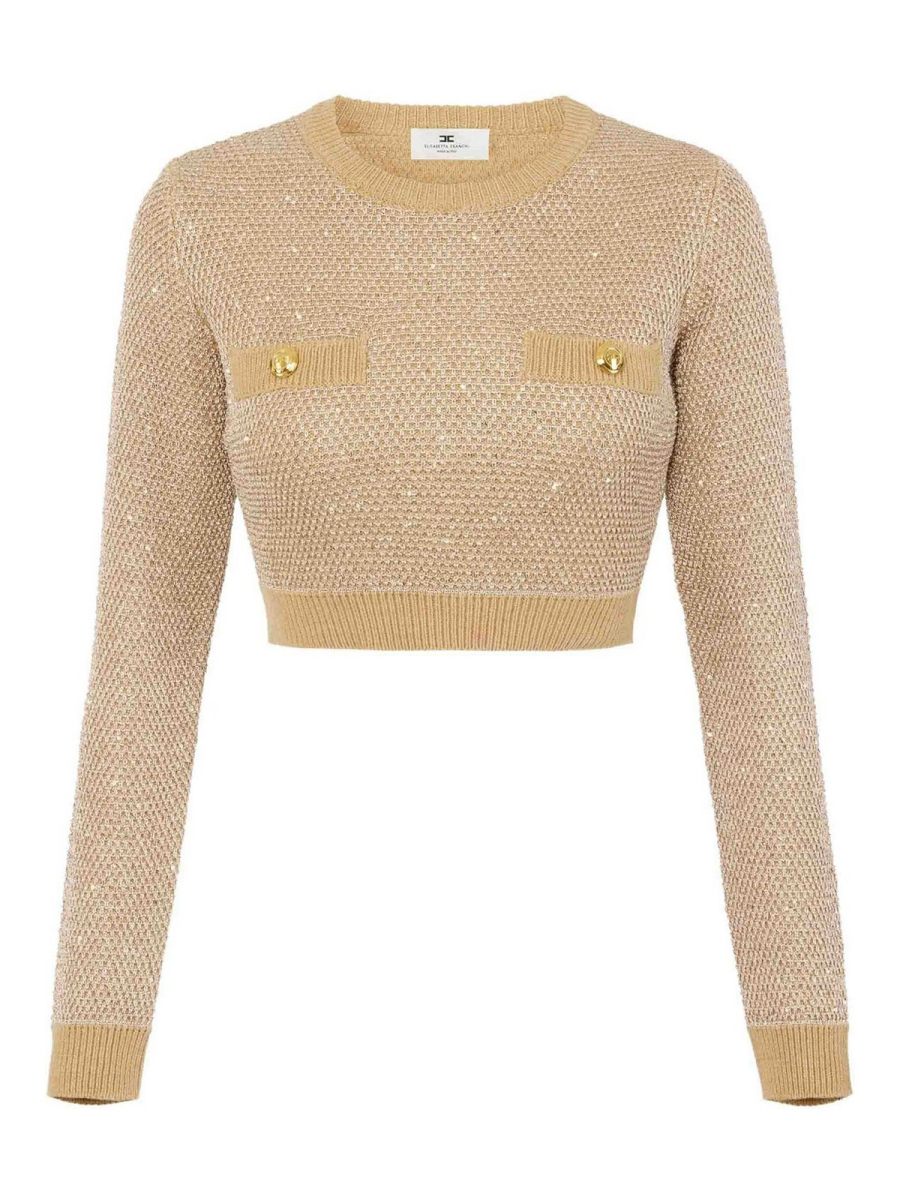 Elisabetta Franchi Pull Col Rond - Beige