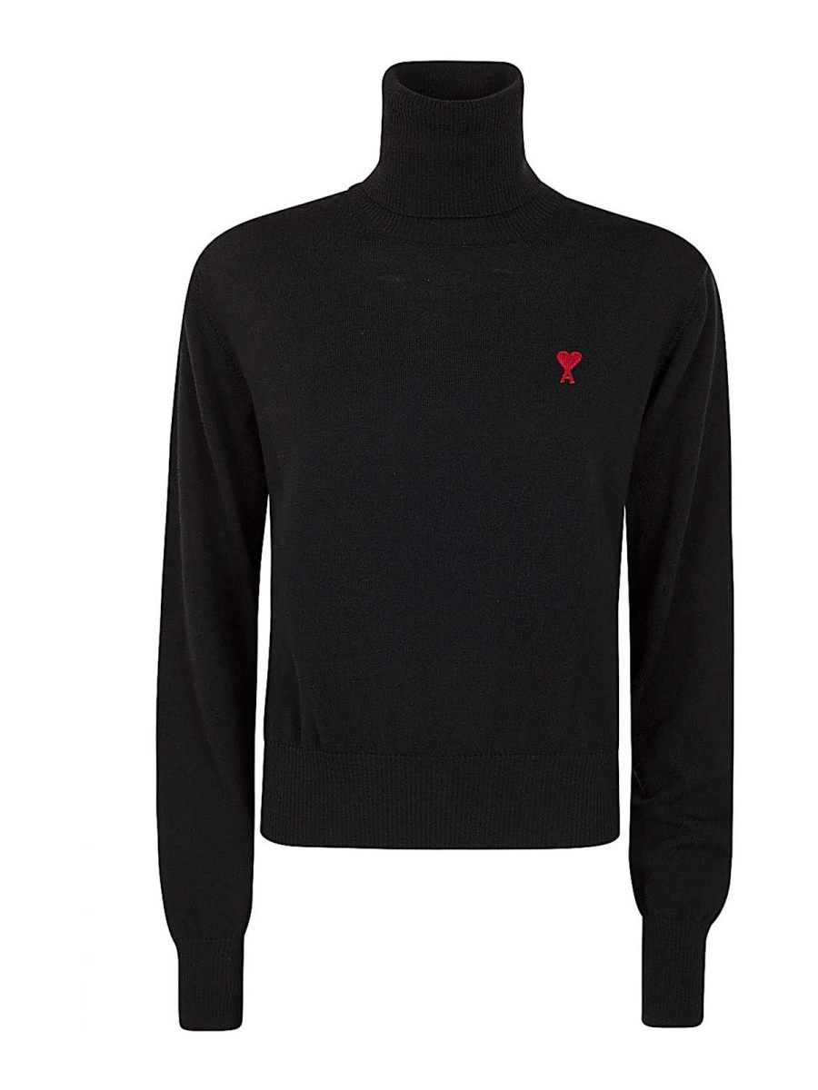 Ami Paris Pull Col Rond - Noir