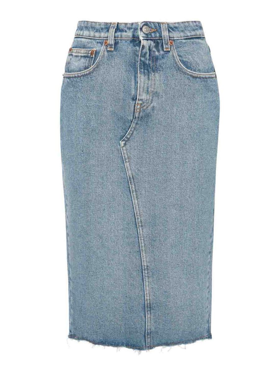 MM6 Maison Margiela Jupe Midi - Bleu