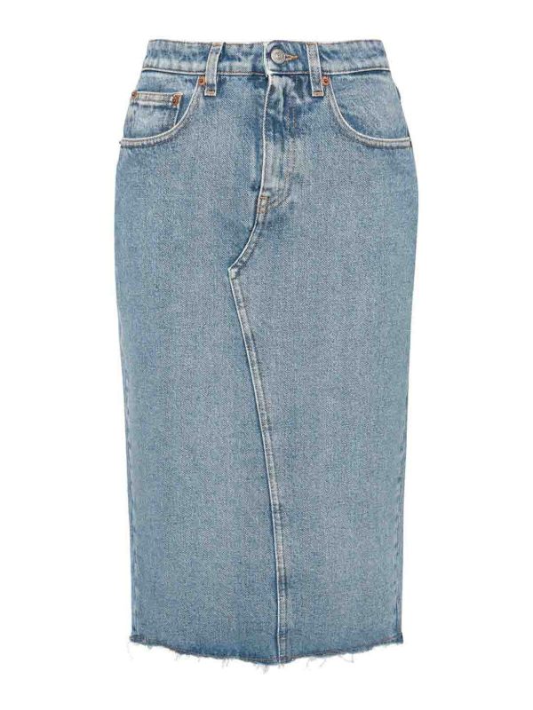 MM6 Maison Margiela Jupe Midi - Bleu