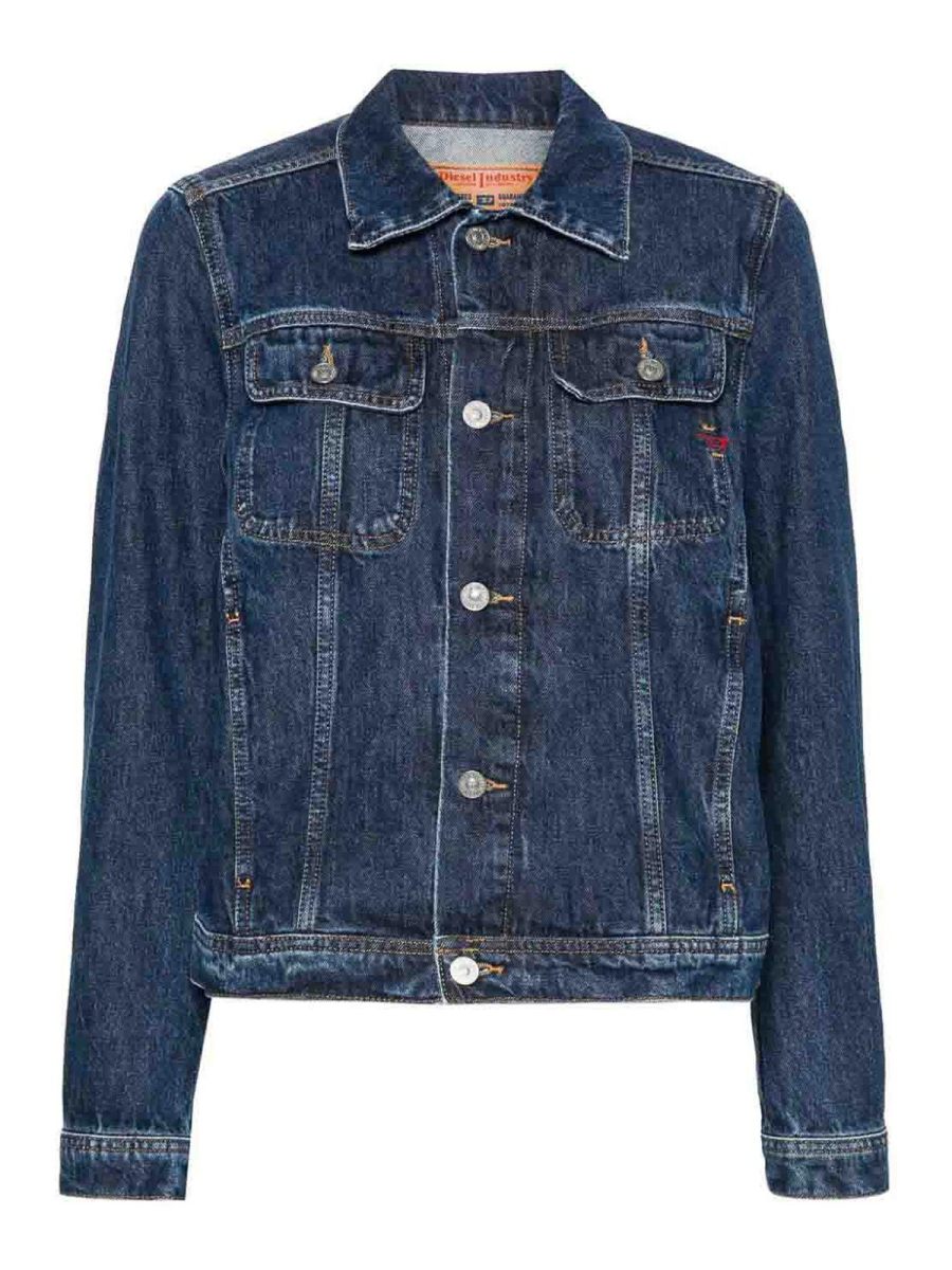 Diesel Veste En Jean - Foncé Délavé