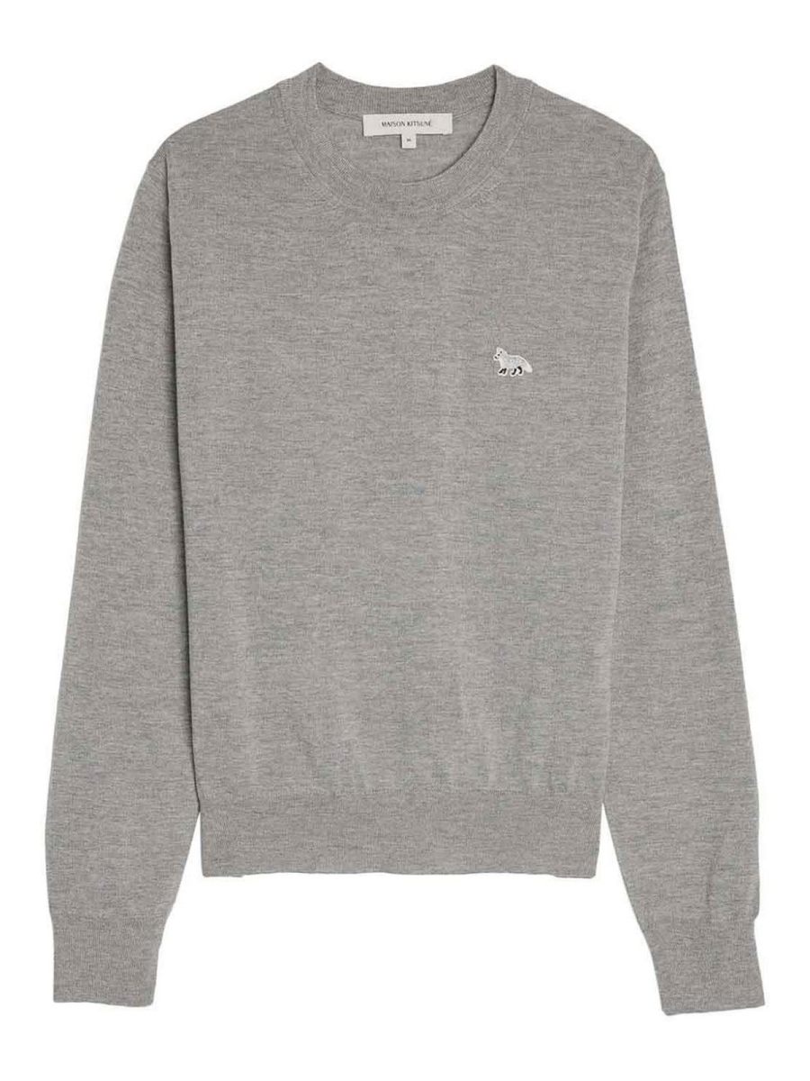 Maison Kitsuné Pull Col Rond - Gris