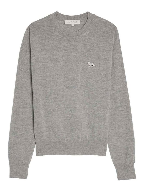 Maison Kitsuné Pull Col Rond - Gris