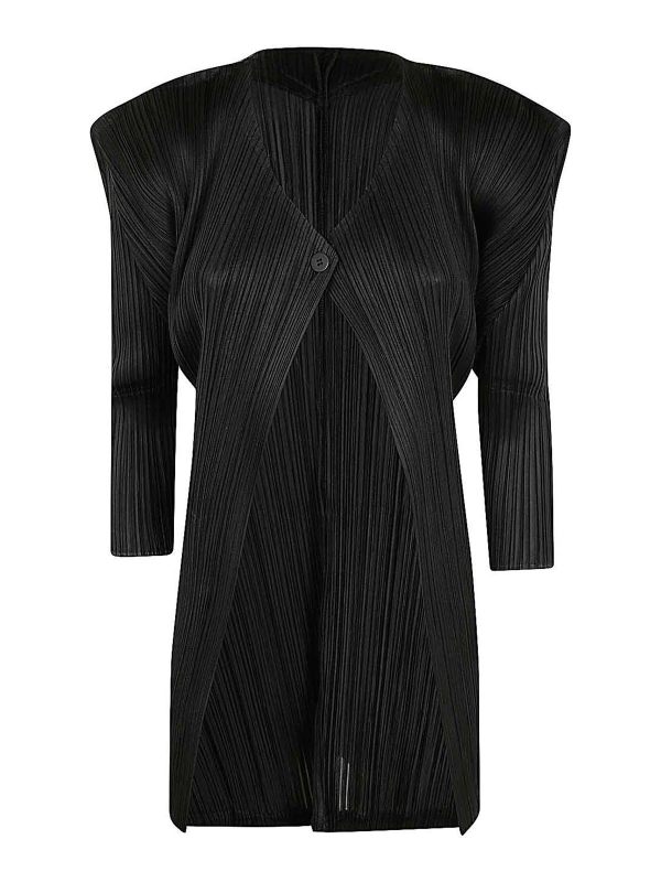 Pleats Please Issey Miyake Cardigan - Noir