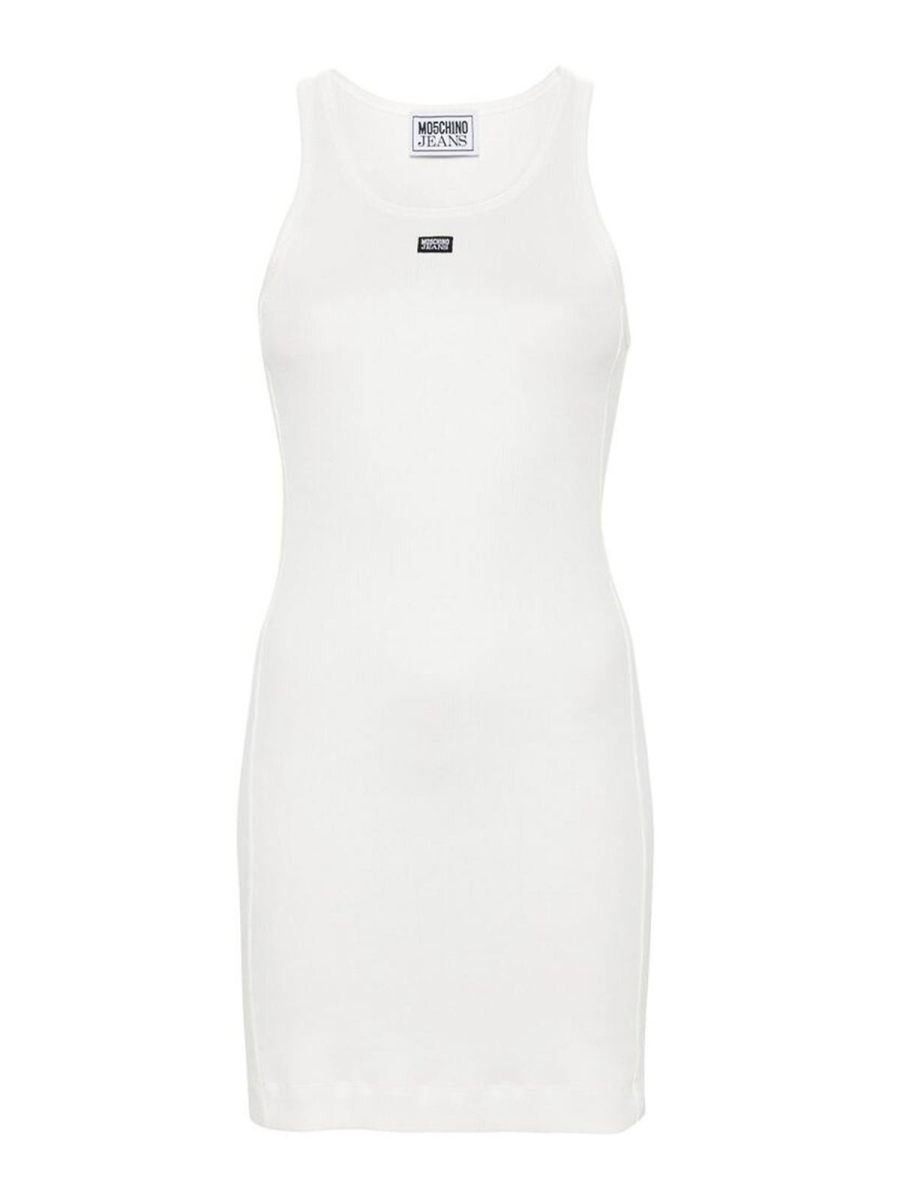 Moschino Jeans Robe Au Genou - Blanc