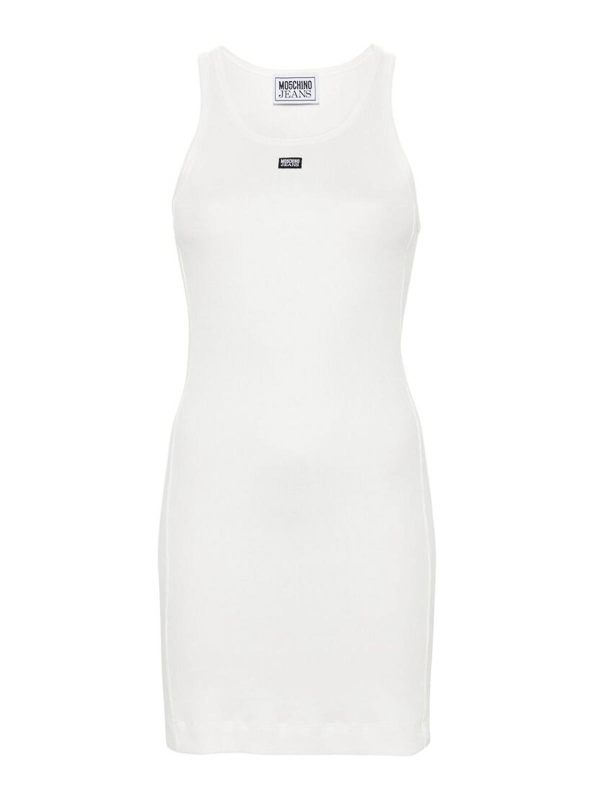 Moschino Jeans Robe Au Genou - Blanc