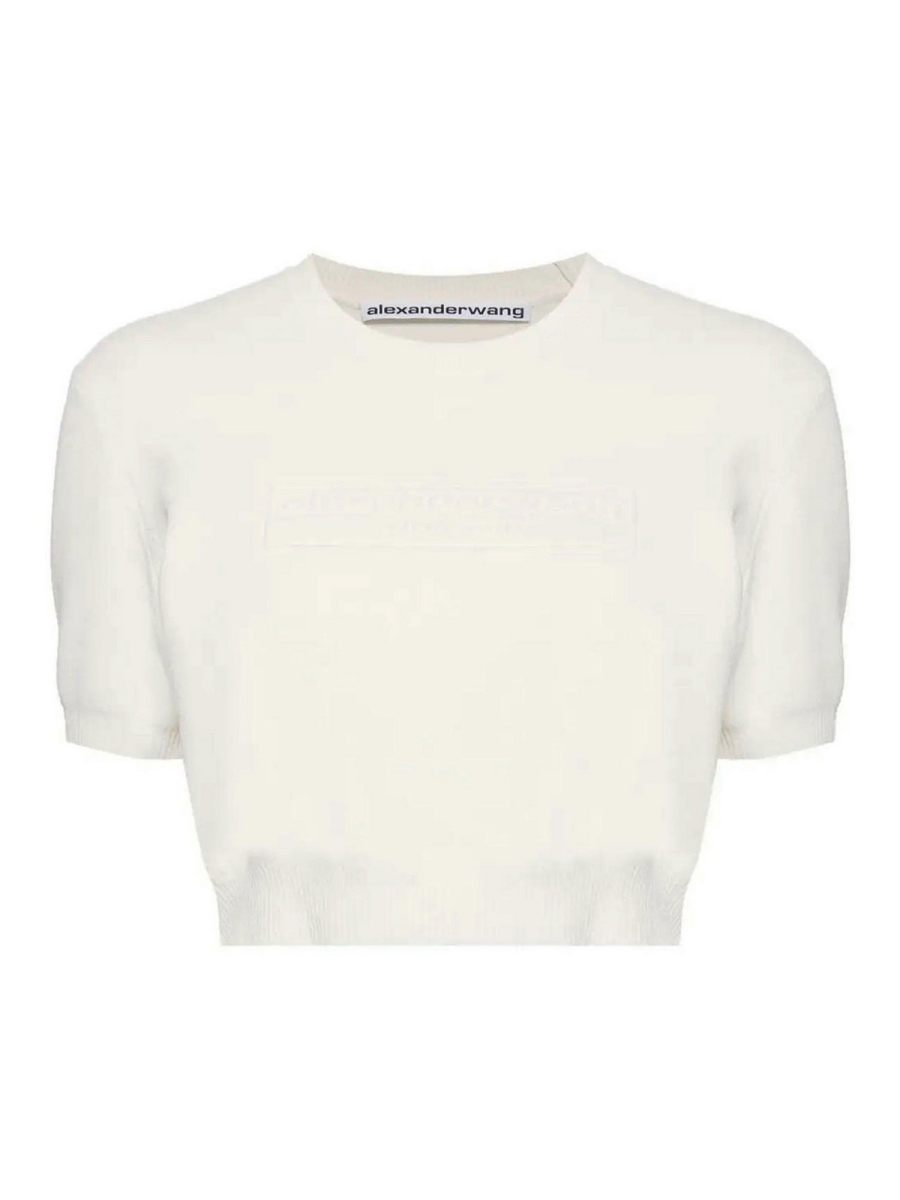Alexander Wang Pull Col Rond - Blanc