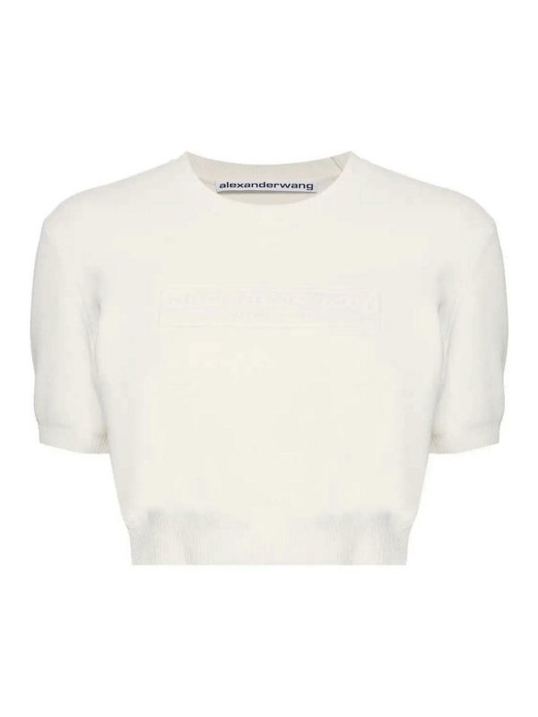 Alexander Wang Pull Col Rond - Blanc