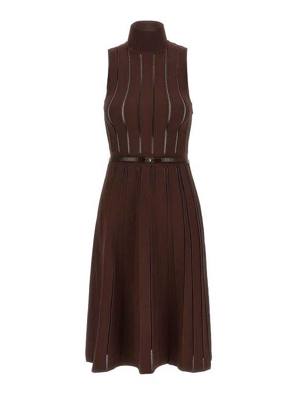 Elisabetta Franchi Robe Au Genou - Marron